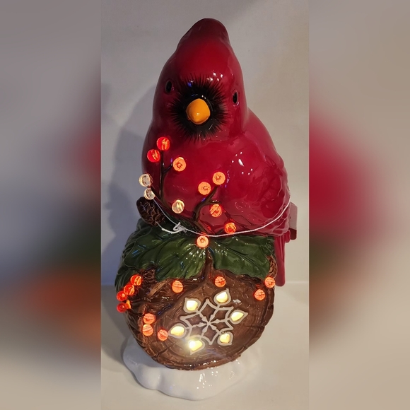 Transpac Dol Perched Red Cardinal Battery Operated‎ Holiday Christmas Decor NWT - Picture 2 of 11